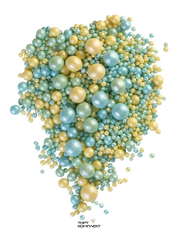 Посыпка рисовая №240 изумруд,желтый,голубой 50гр