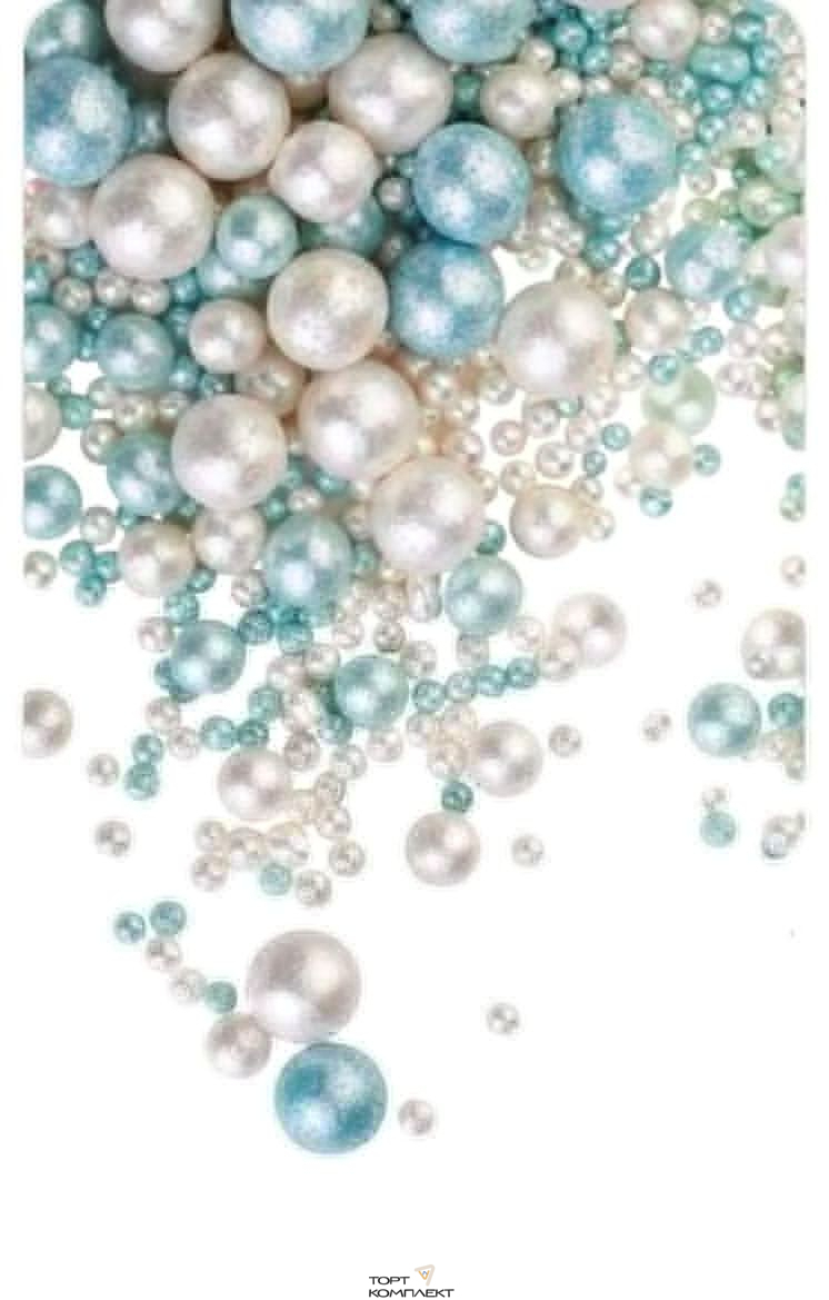 Посыпка рисовая Блеск Лазурно белый №809 50гр