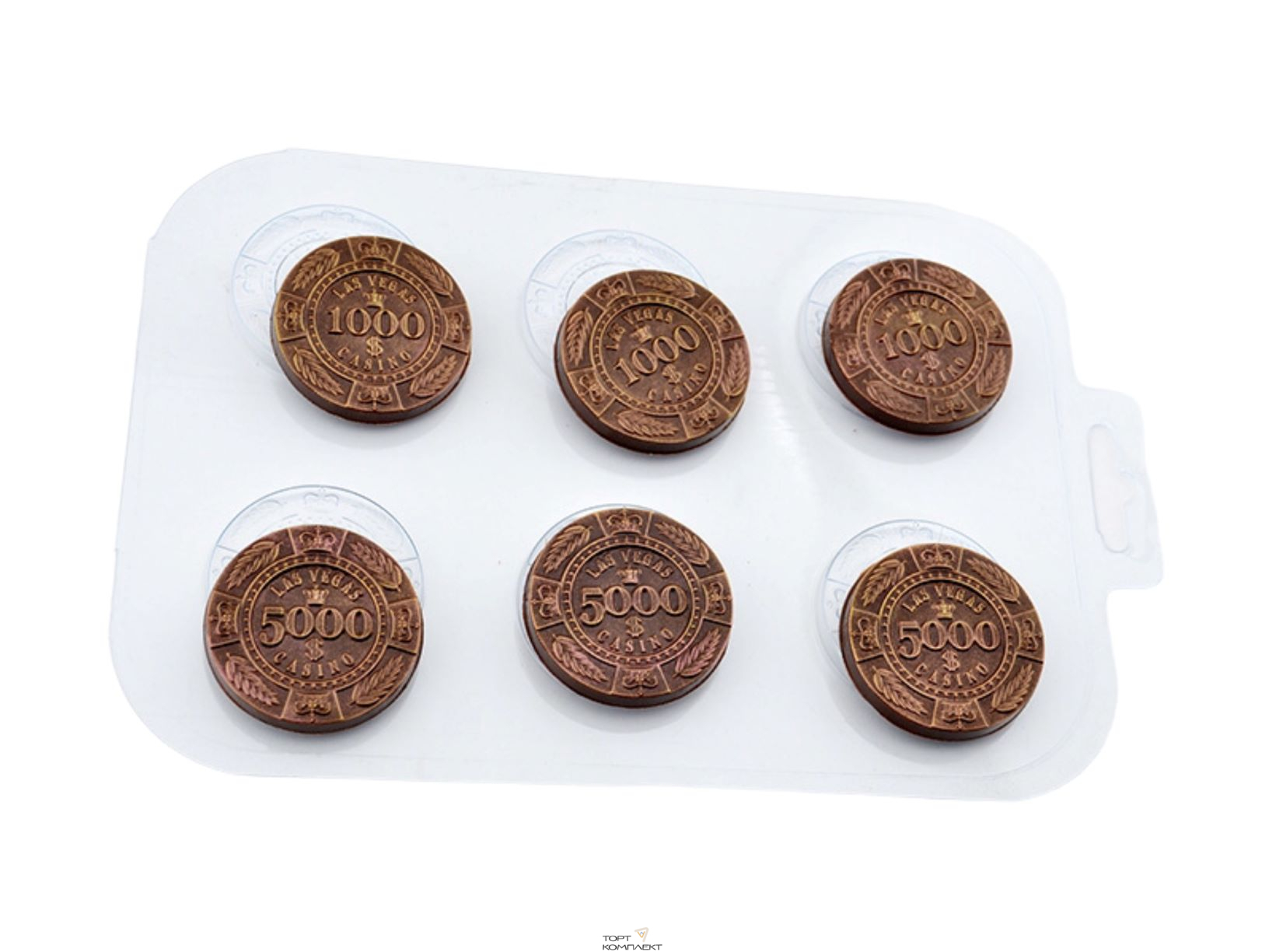 Форма пластиковая для шоколада " Фишки Деньги  " 