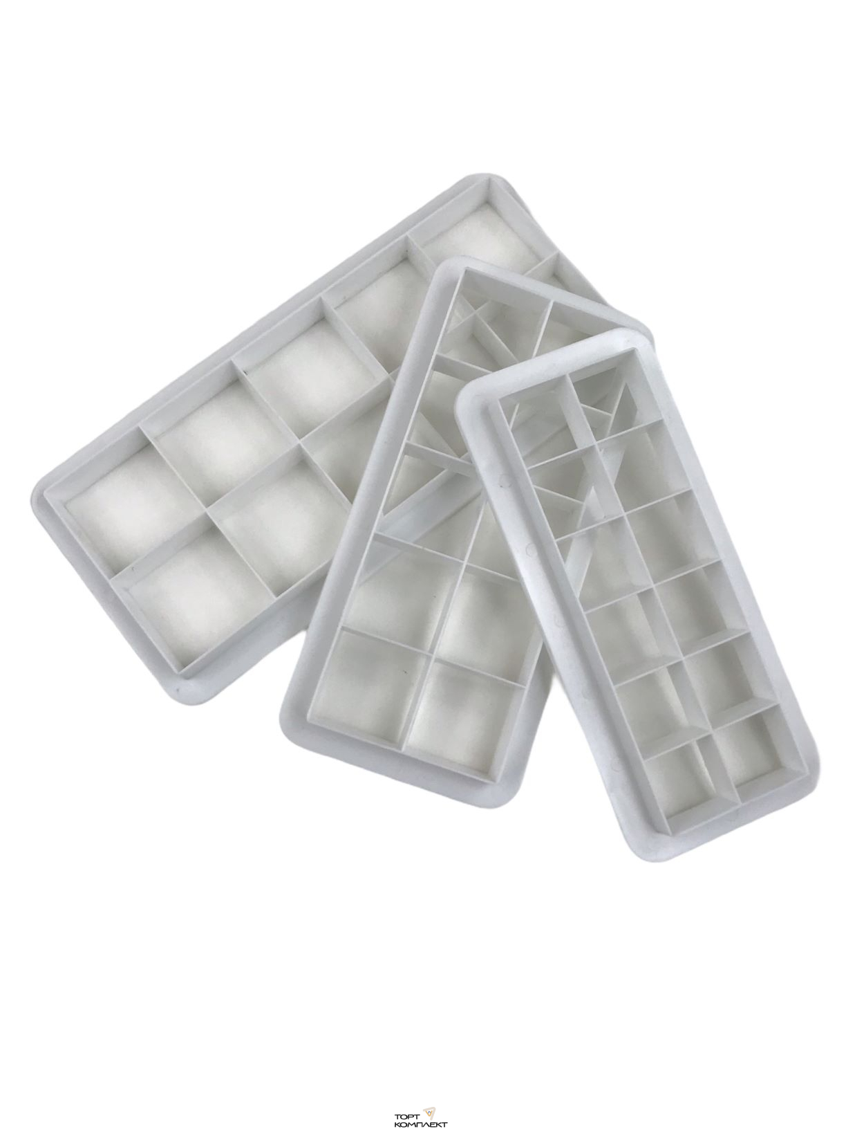 Набор вырубок для марципана и теста "Квадраты" 3 в 1