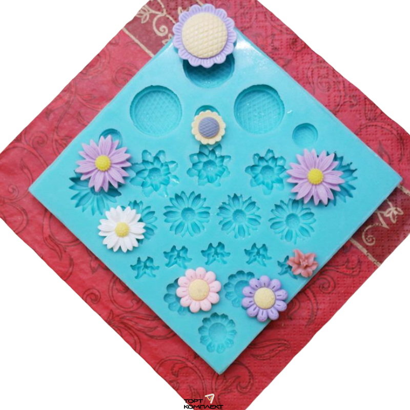 Силиконовая форма "Цветочный микс" №112
