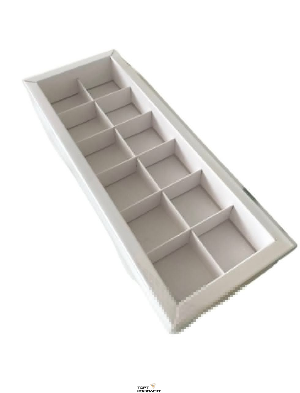 Коробка под 12 конфет 26/10/3см Белая 