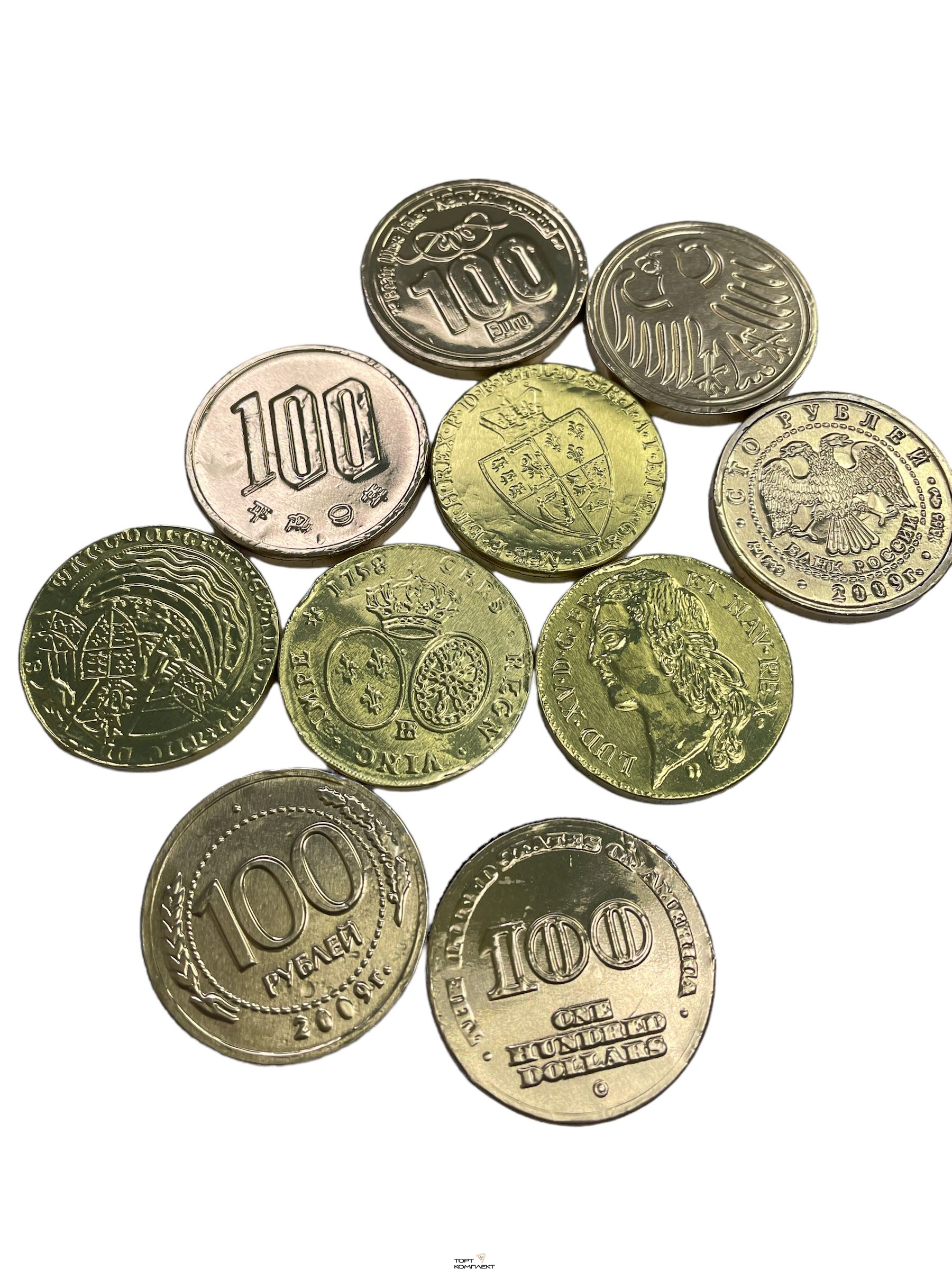 Украшение шоколадное "Монетки" 10 шт