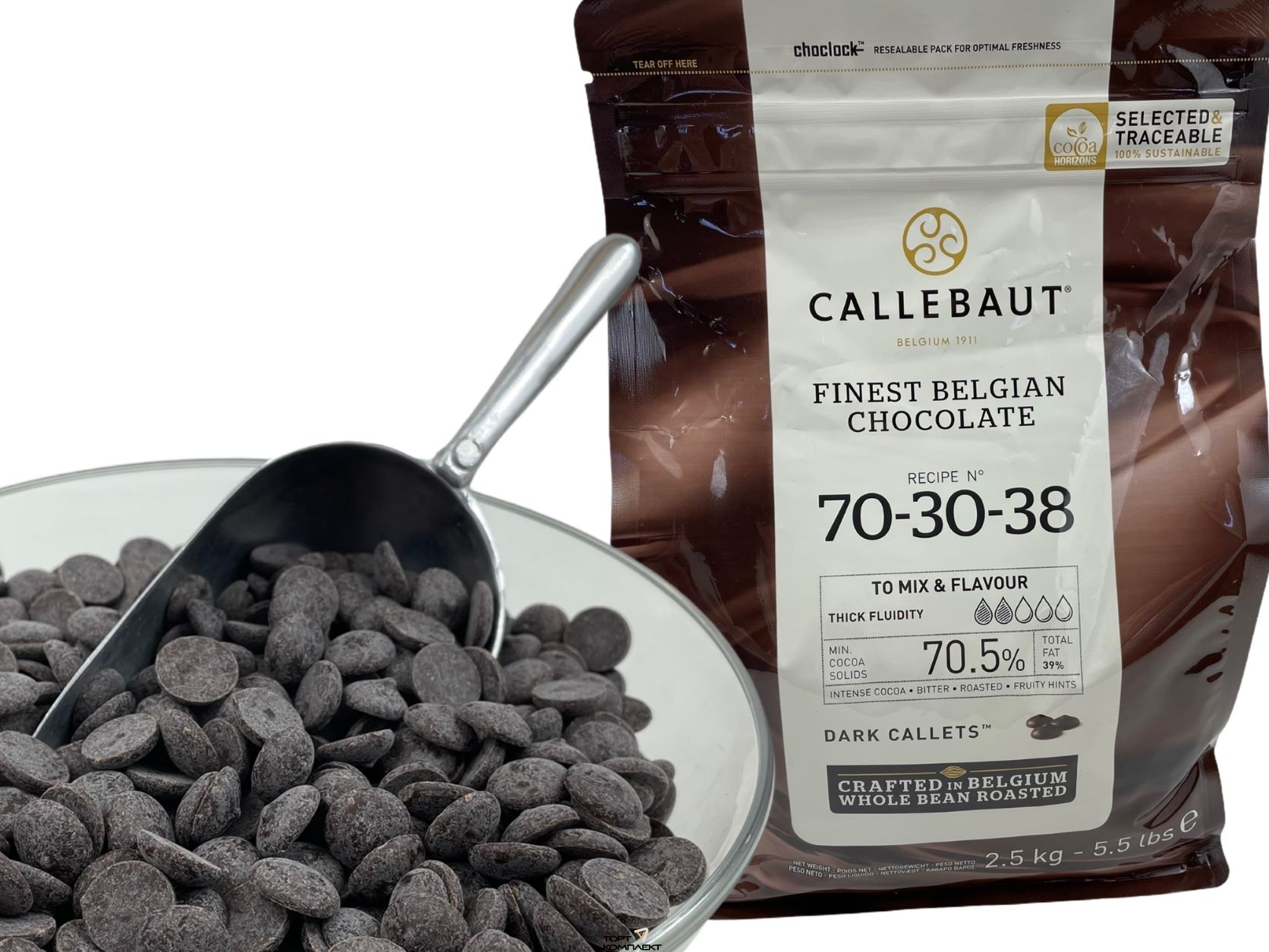 Шоколад горький Callebaut 70,5% 2,5кг