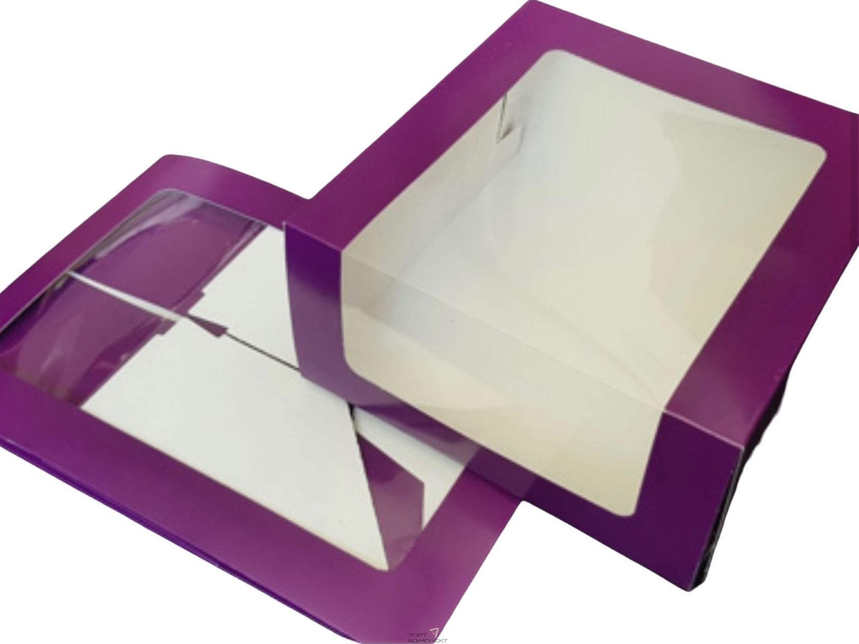 Коробка для торта "Мусс" 23,5*23,5*11,5 см Фиолетовый 