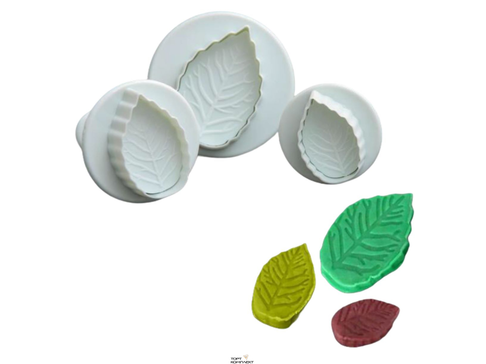 Набор плунжеров кондитерских 3 шт "Лист" d 3,2/4/5 см