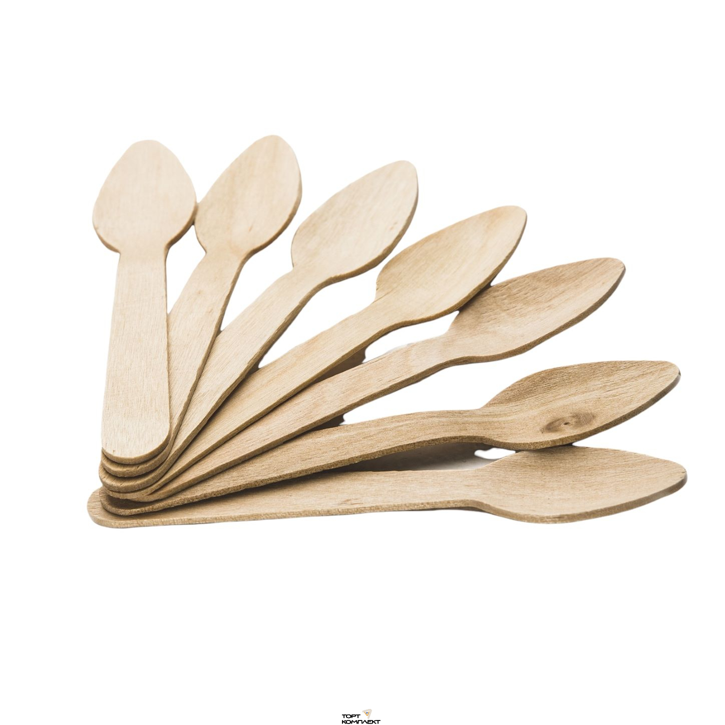 Ложка десертная 11см, деревянная ~100шт 