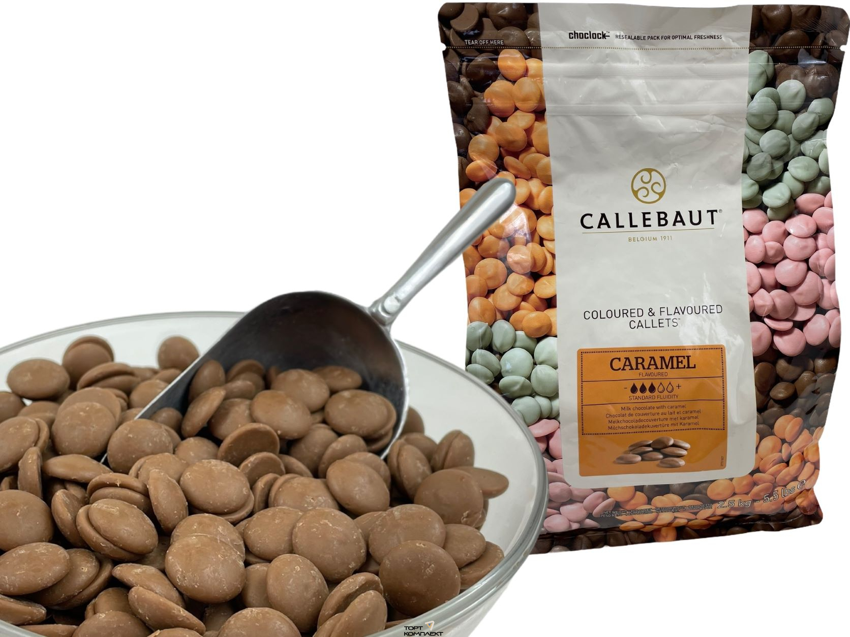 Шоколад молочный со вкусом карамели Callebaut 2,5кг