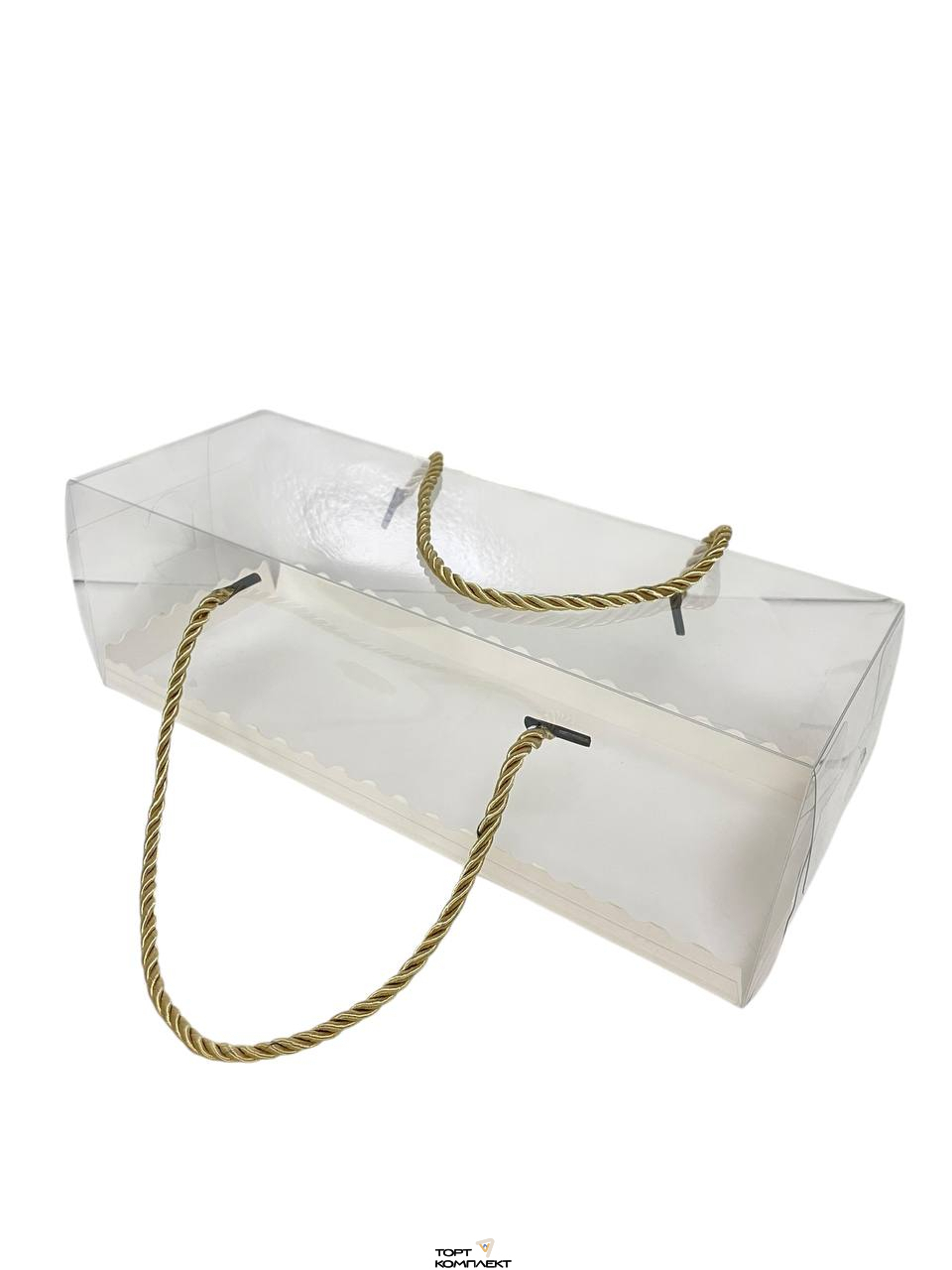 Коробка для рулета 30x11x10 см, белая с ручками