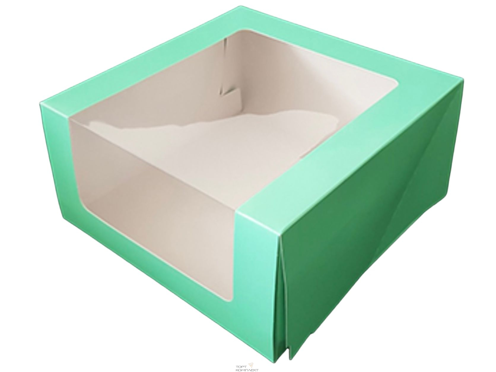 Коробка для торта "Мусс" 23,5*23,5*11,5 см Мята  