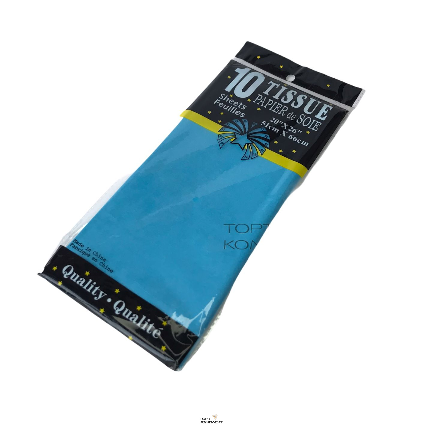 Бумага Тишью 51х66см ГОЛУБОЙ 10 лист.