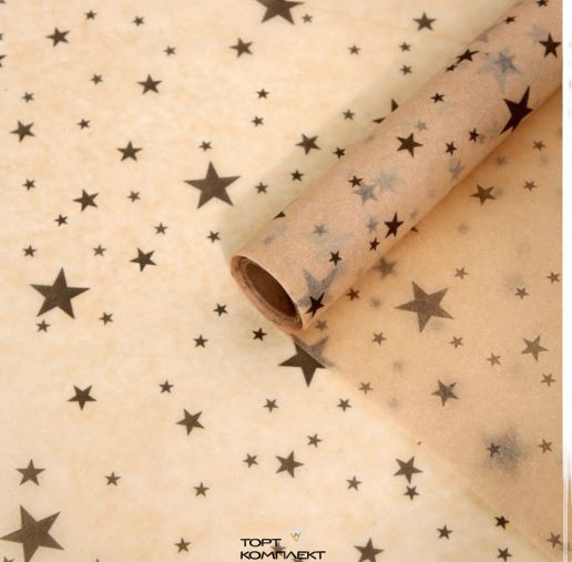 Бумага силиконизированная крафт Звезды  38см х 5 м