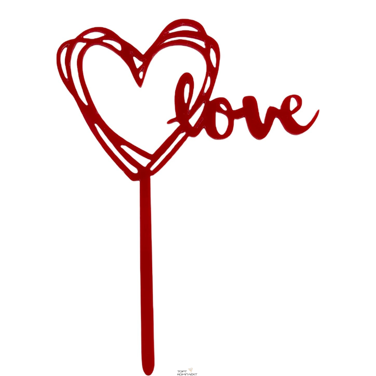 Топпер "love" красный