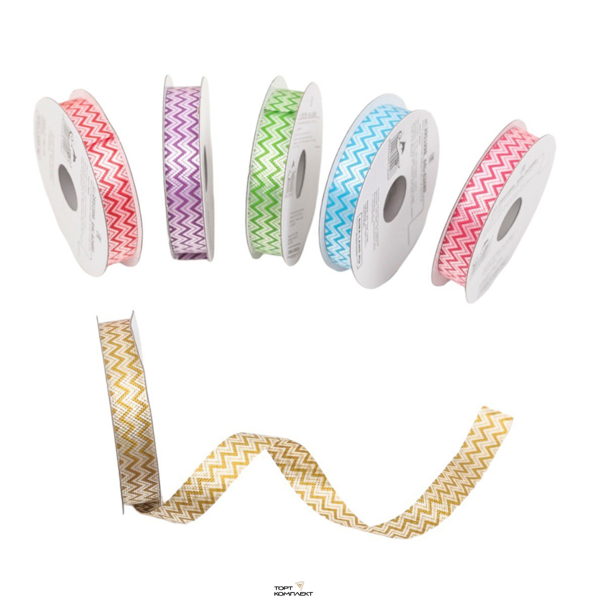 Лента атласная микс 12мм 6шт х 5м