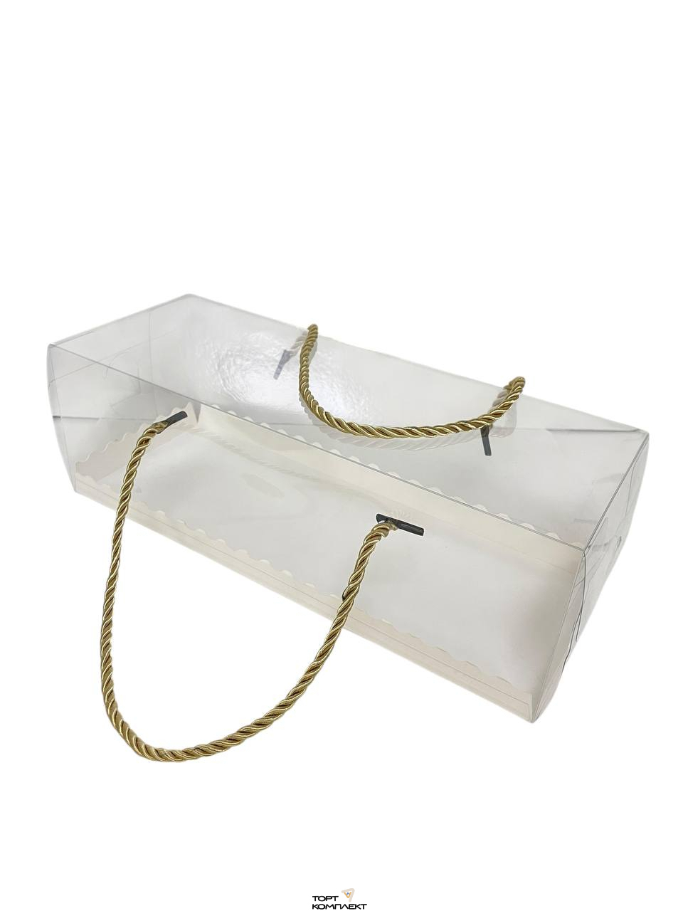 Коробка для рулета 30x11x10 см, белая с ручками