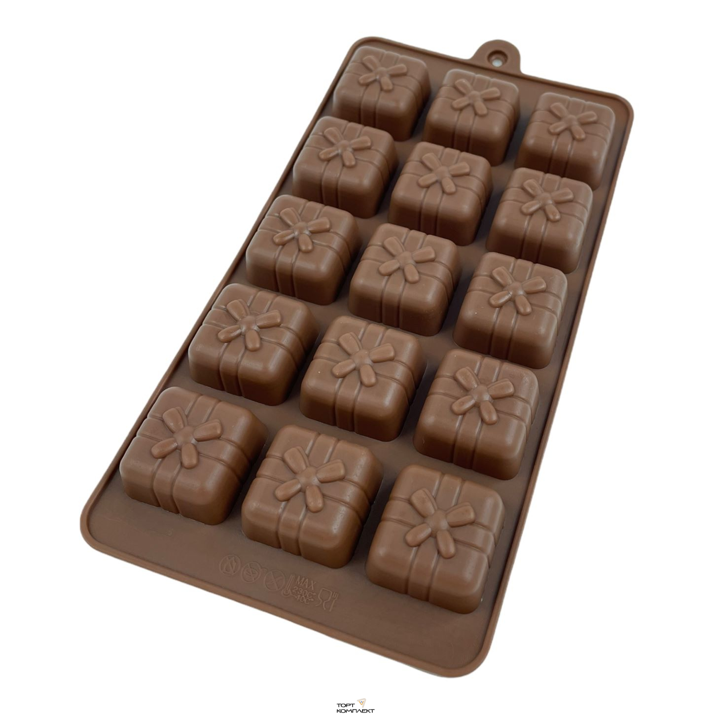 Форма для льда и шоколада 15 ячеек 20,5х10х1,5 см "Подарки" 		