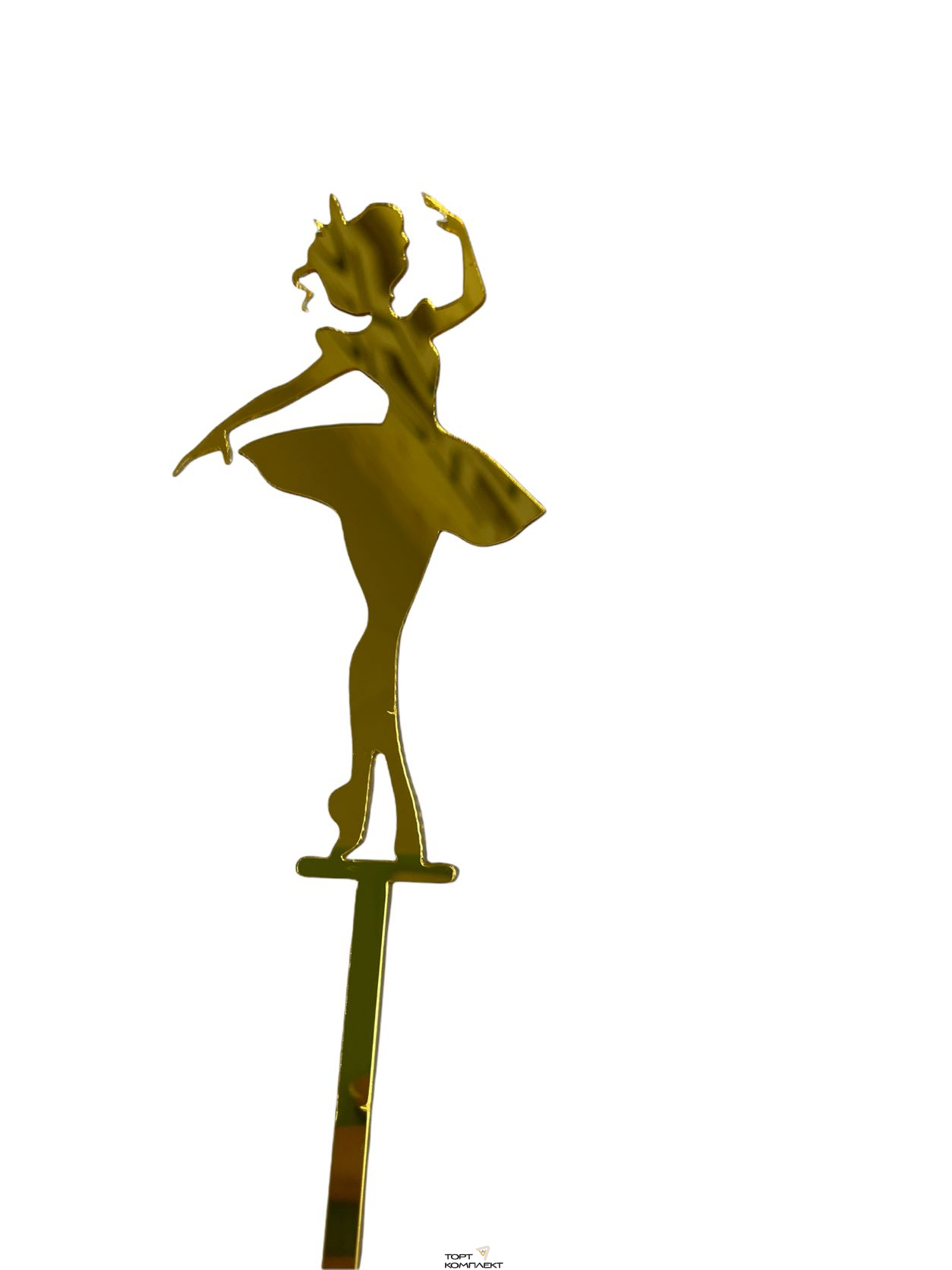 Топпер "Балерина с короной" золото, акрил 13см