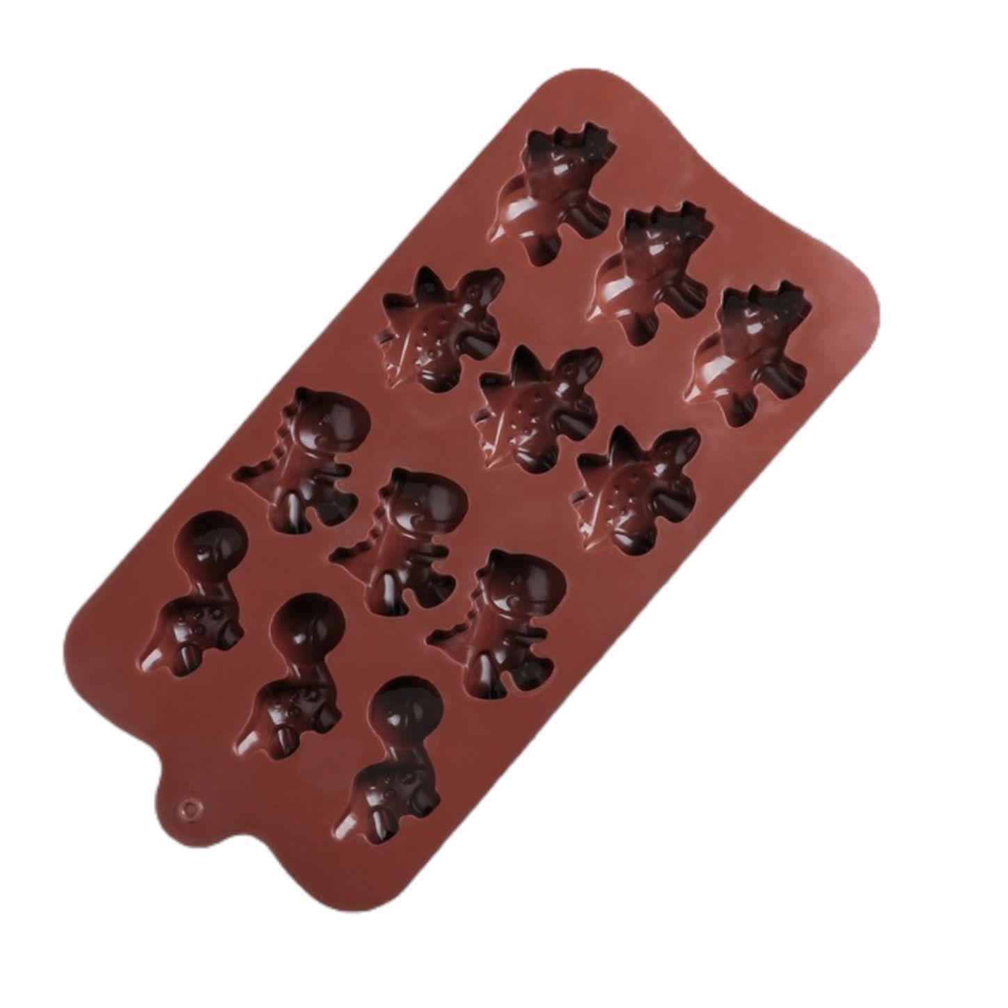 Форма для льда и шоколада 12 ячеек 21х11х2 см (4х2,5х2 см) "Дино" 		