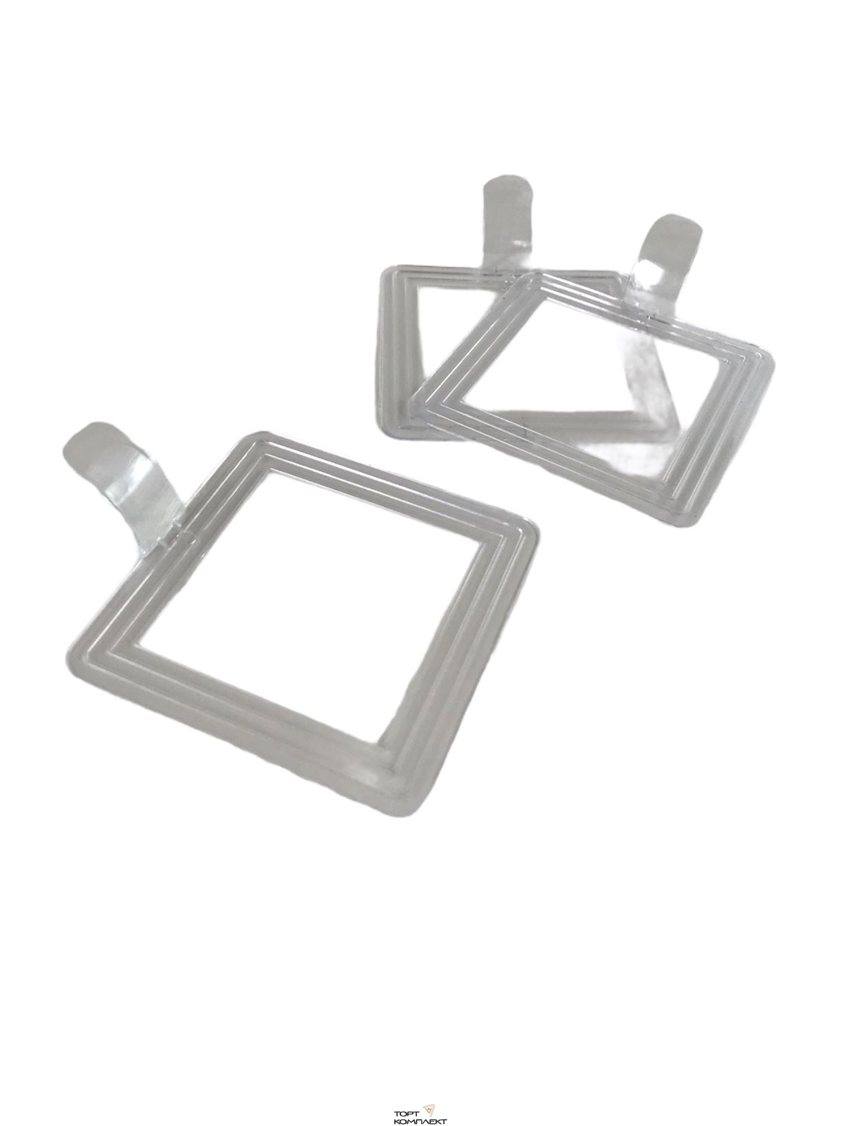 Подложка пластиковая квадрат прозрачная с держателем 7,2х7,2см