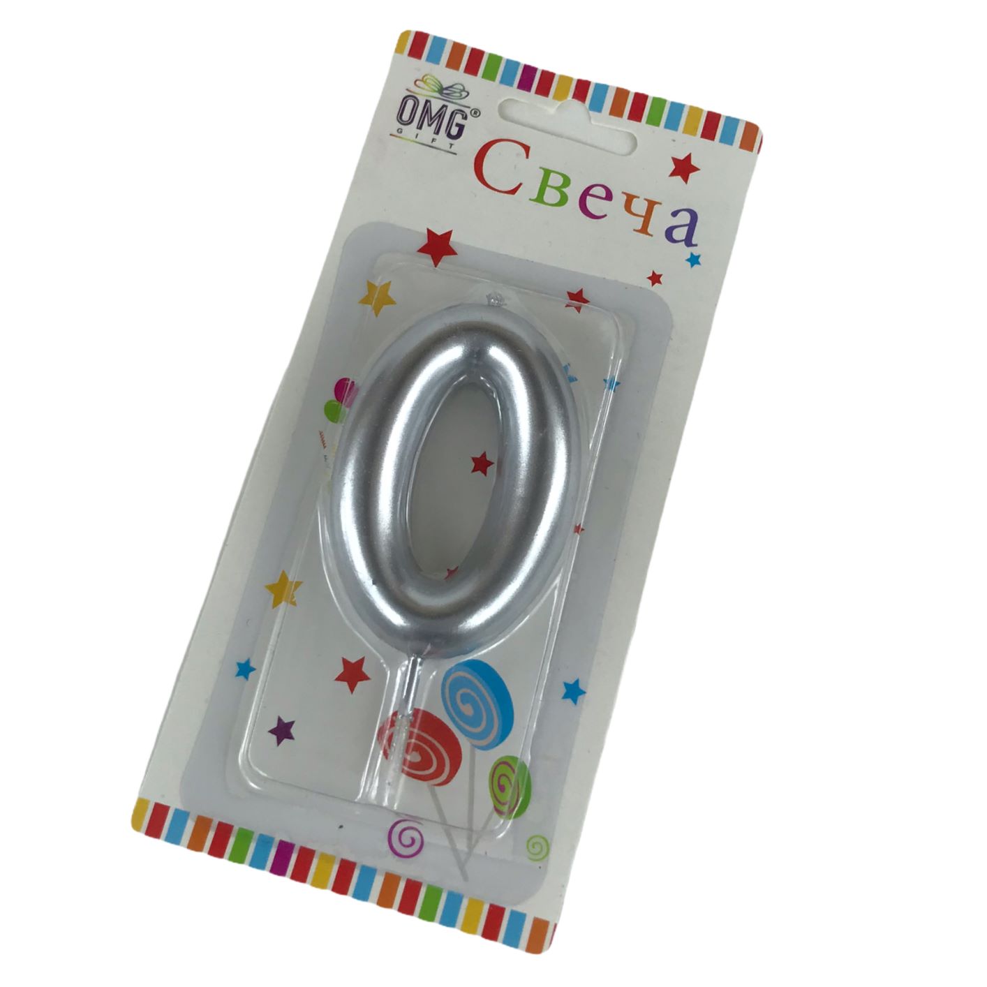 Свеча цифра 6 см