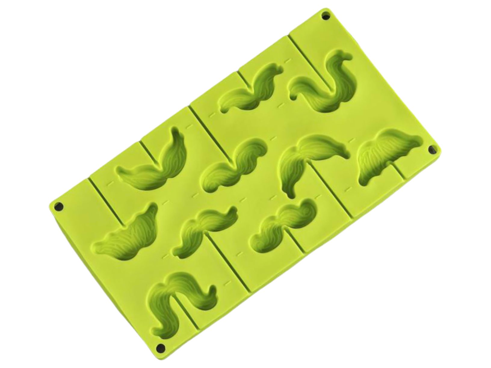 Форма для леденцов и мороженого 10 ячеек 28,5х16х2 см (6,5х2) "Усы" с палочками