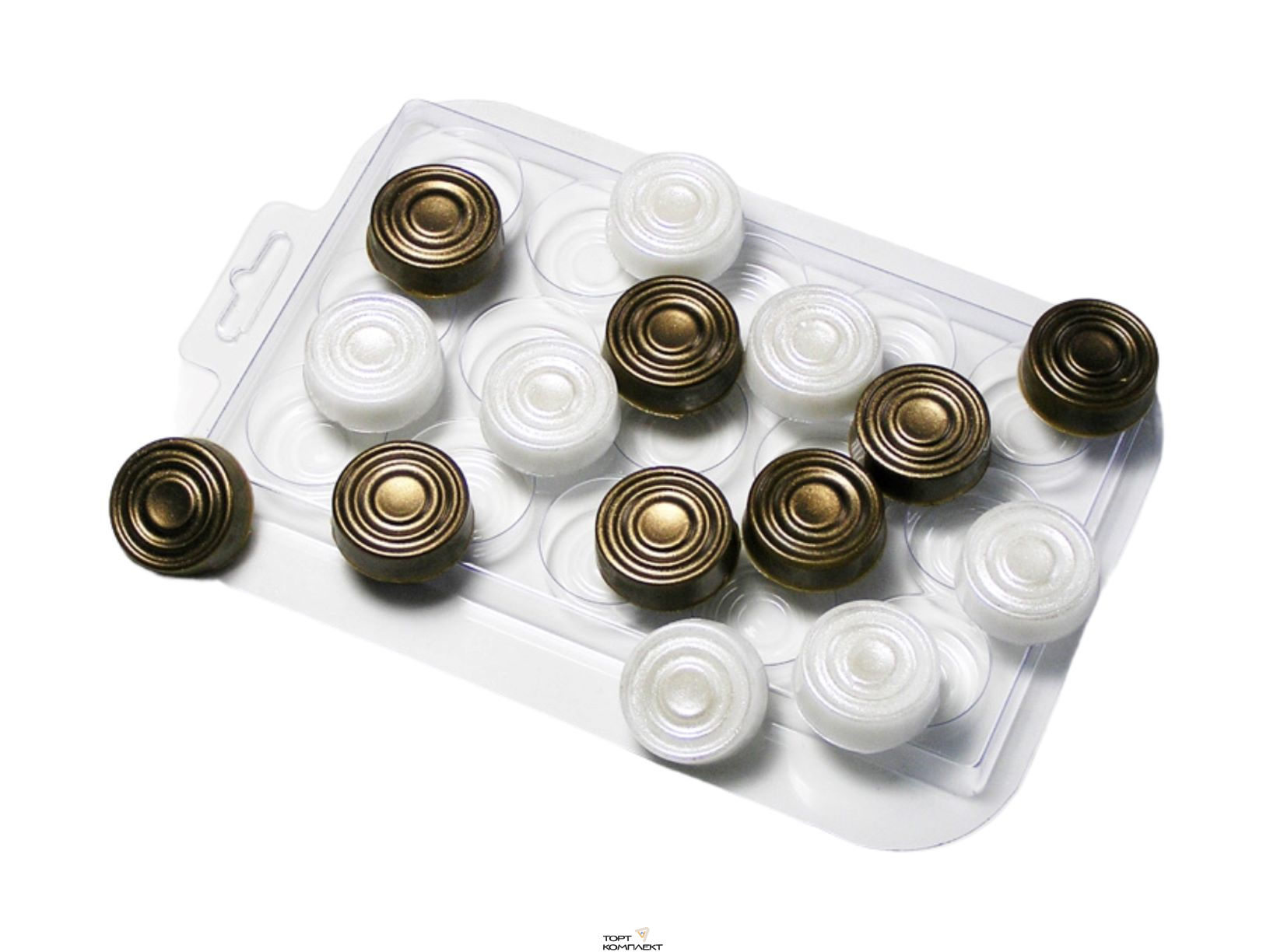 Форма пластиковая для шоколада " Шашки" 