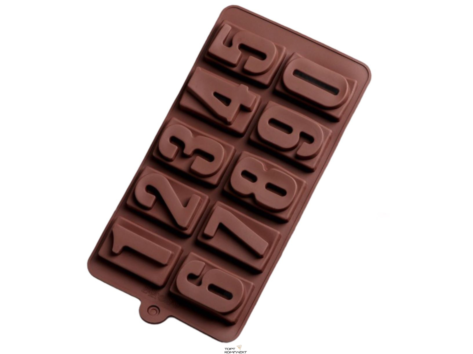 Форма для льда и шоколада 10 ячеек 20x11x2 см (4х2,5 см) "Цифры" 