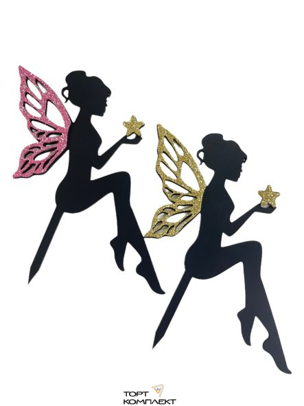 Топпер пластиковый "Фея со звездочкой" в ассортименте