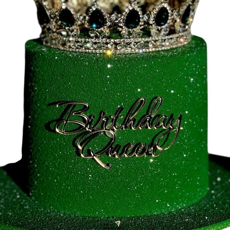 Топпер "Birthday queen" 9 см золото