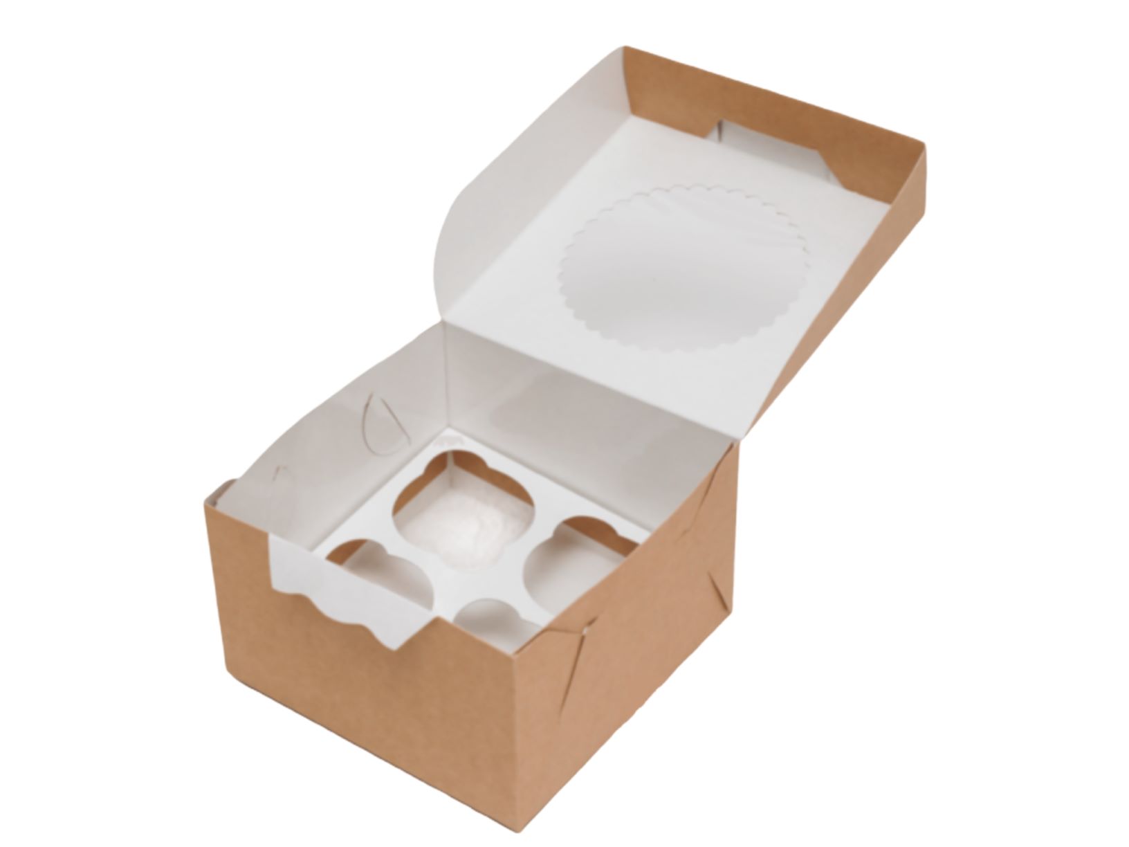 Коробка для 4 капкейка 16/16/10см Крафт