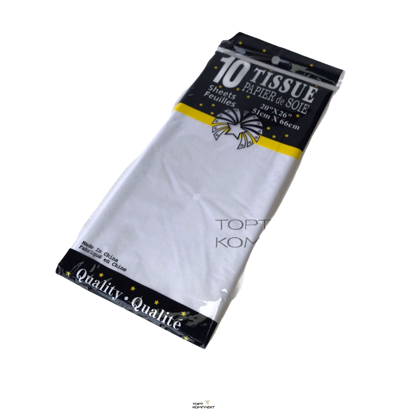 Бумага Тишью 50х66см БЕЛЫЙ 10 лист.