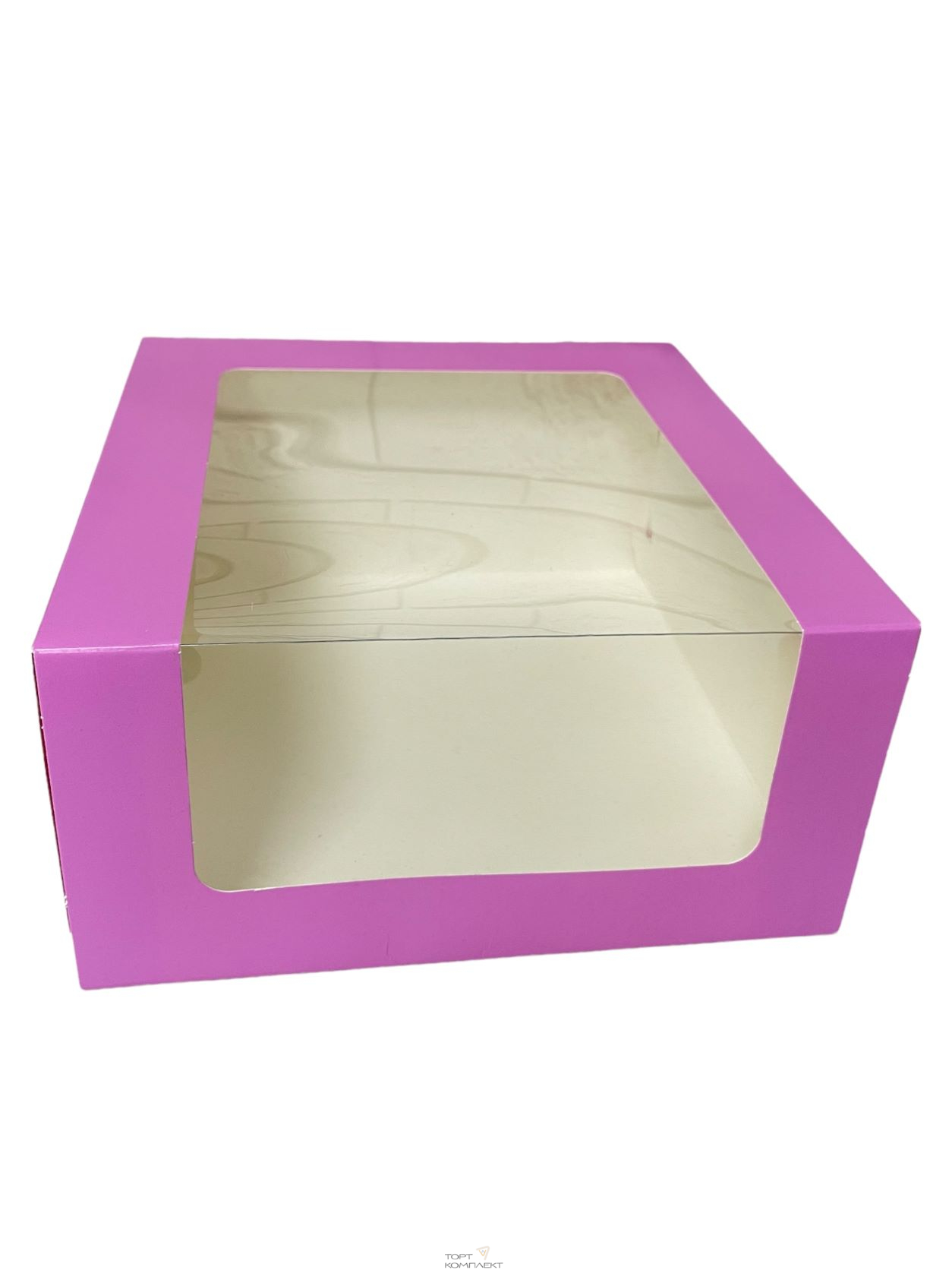 Купить Коробка для торта "Мусс" 23,5*23,5*11,5 см Сиреневая 