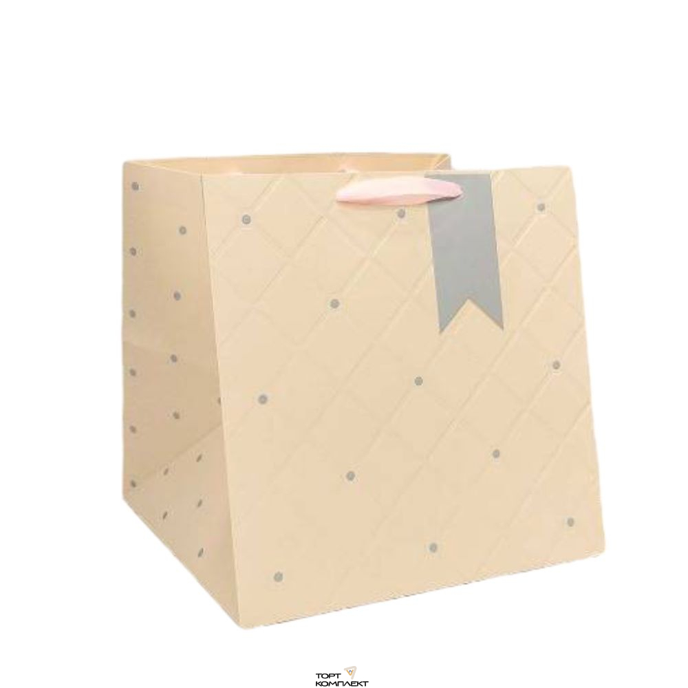 Пакет «Эксклюзив» 30×30×30 см персиковый