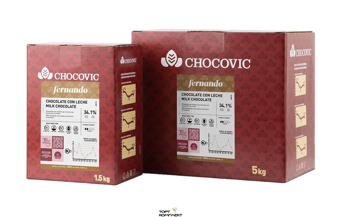 Шоколад молочный Fernando Chocovic  34,1% 1,5кг