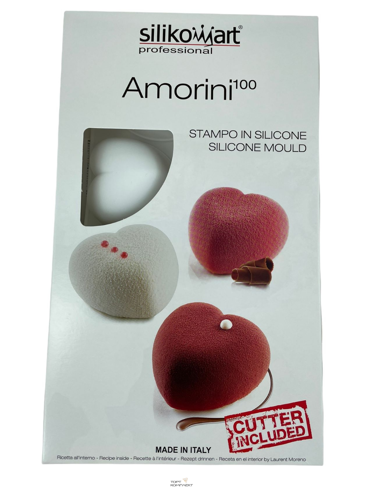 Форма СЕРДЦЕ МИНИ+вырубка Silikomart 8 ячеек