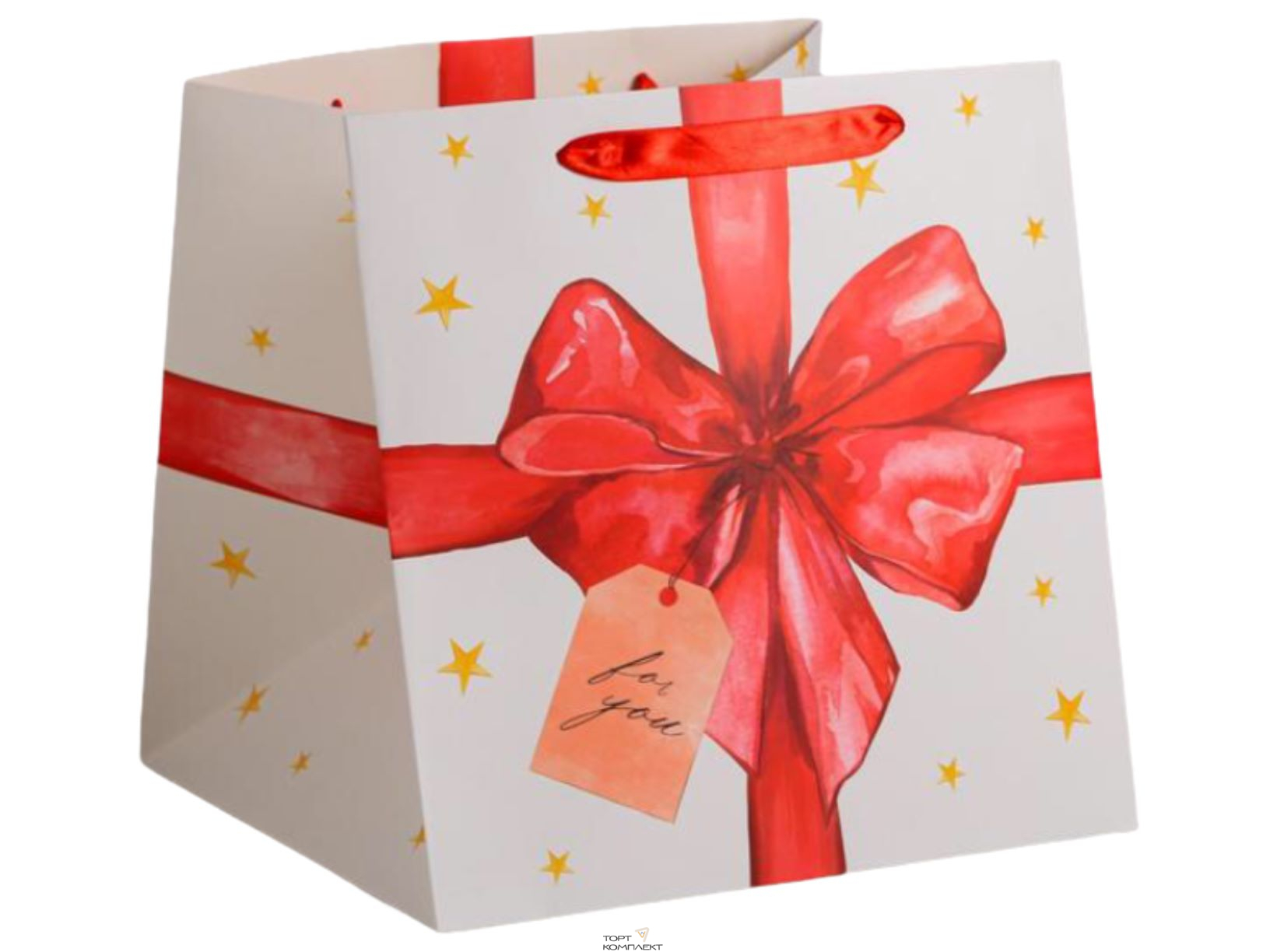 Квадратный пакет For you, 30 × 30 × 30 см  