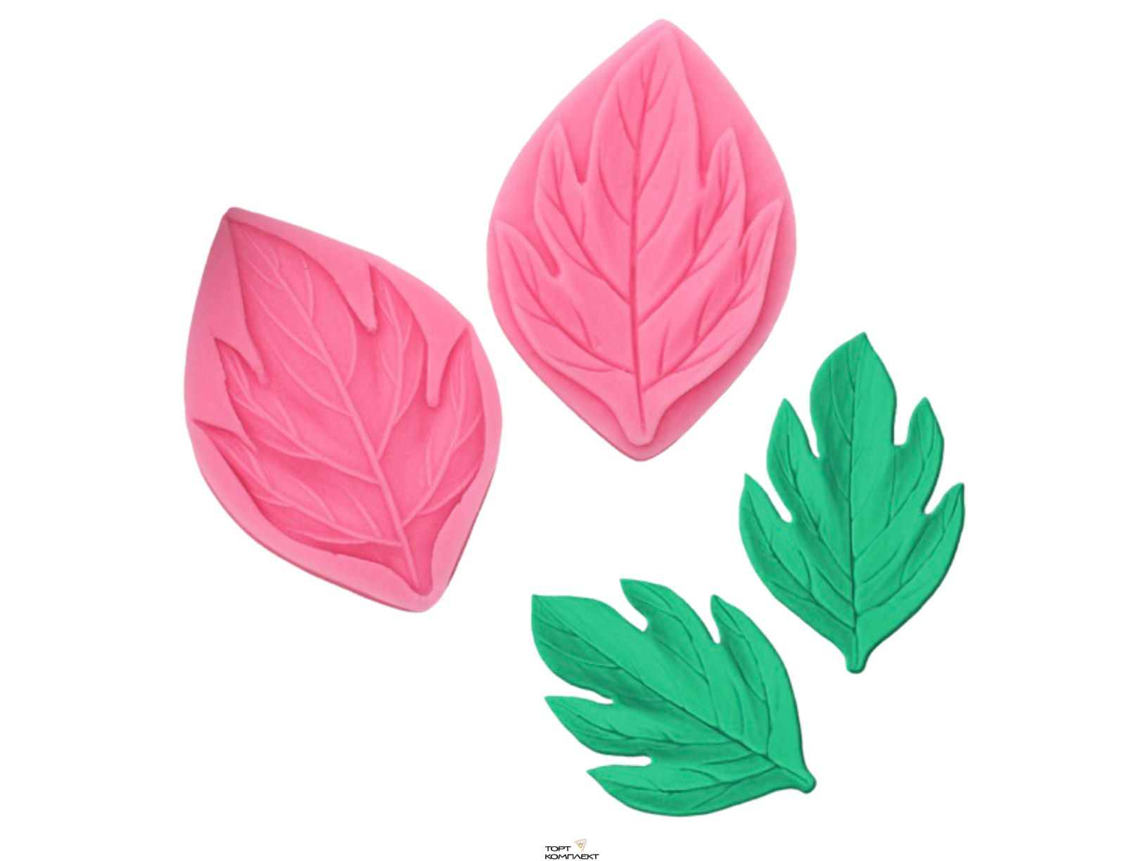 Молд, 2 части, 10х6,5х0,7 см "Листва" 