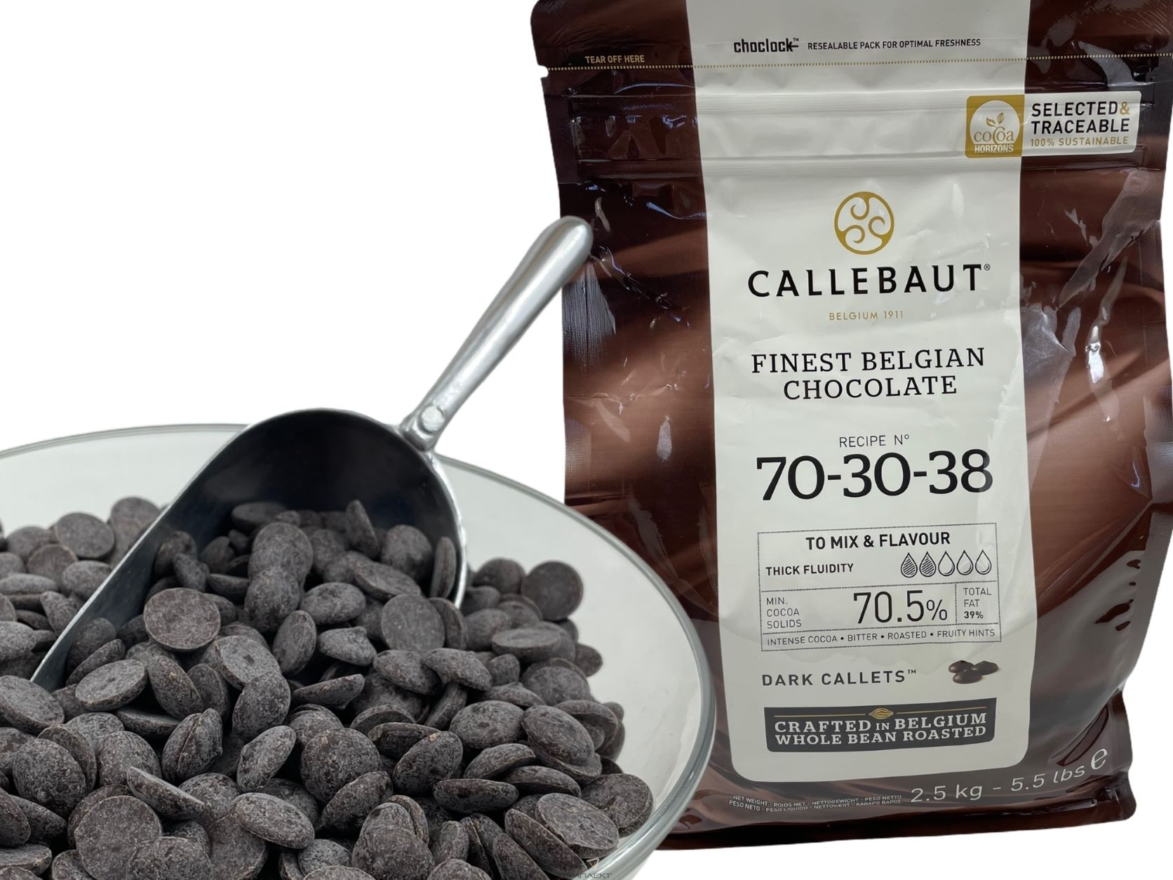 Купить Шоколад горький Callebaut 70,5% 2,5кг