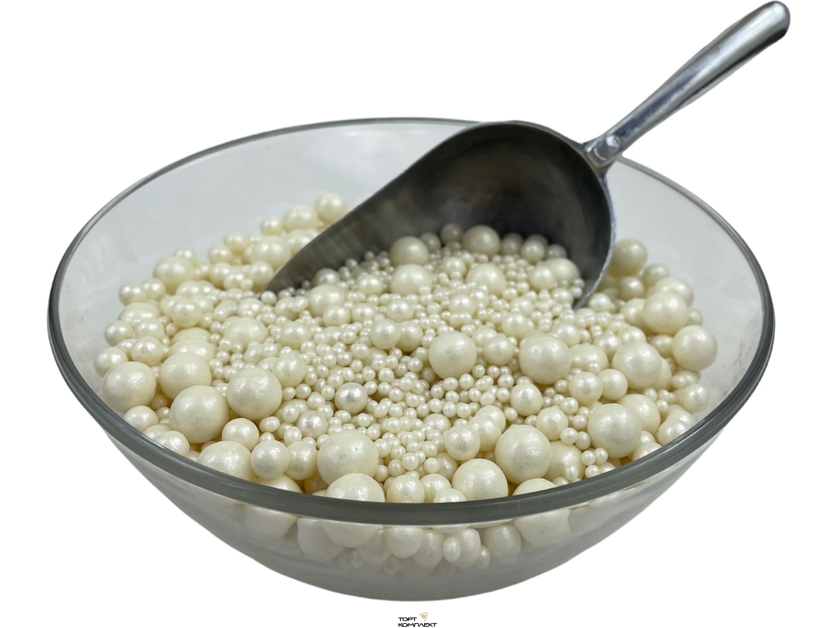 Посыпка рисовая Жемчуг микс серебро  №108 500гр
