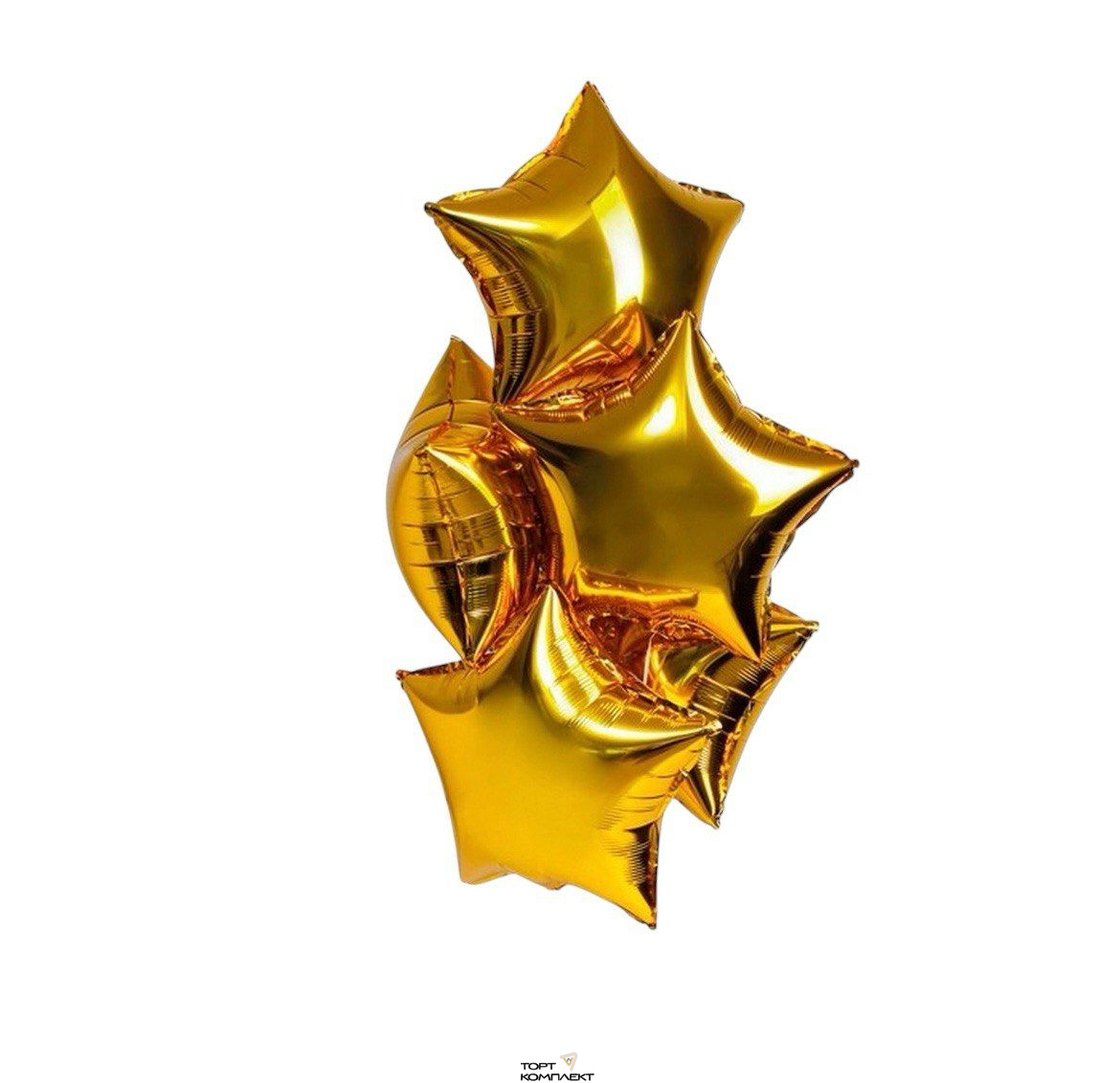 Шар воздушный "Звезда 18" золото 5шт