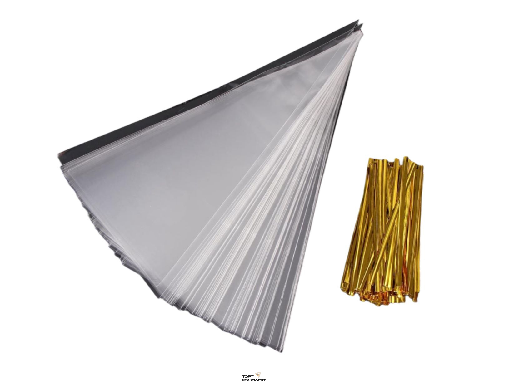 Пакет конус для сладостей 18*37см+твист ленты 20шт