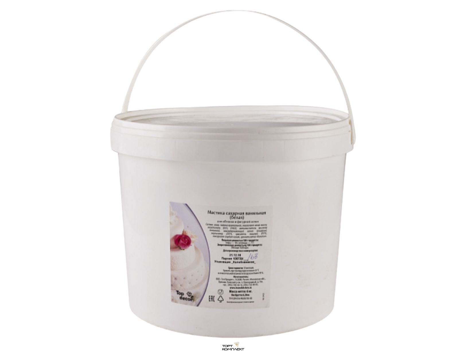 Мастика сахарная ванильная белая 6кг Top Decor