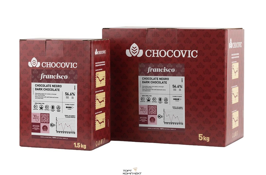 Шоколад темный 56,6% Chocovic "Francisco" 500гр