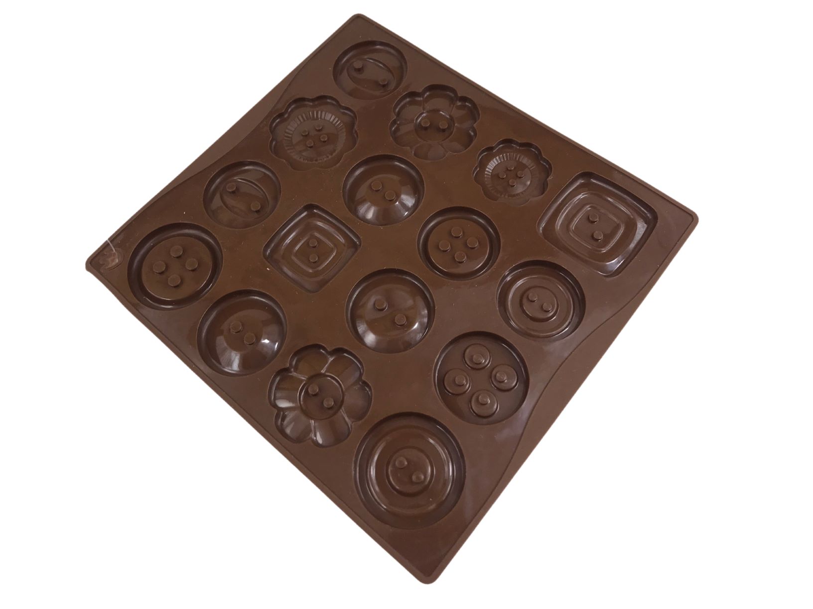 Форма для льда и шоколада 16 ячеек 17 х16 х 0,4 см (d=3 см) "Пуговки" 