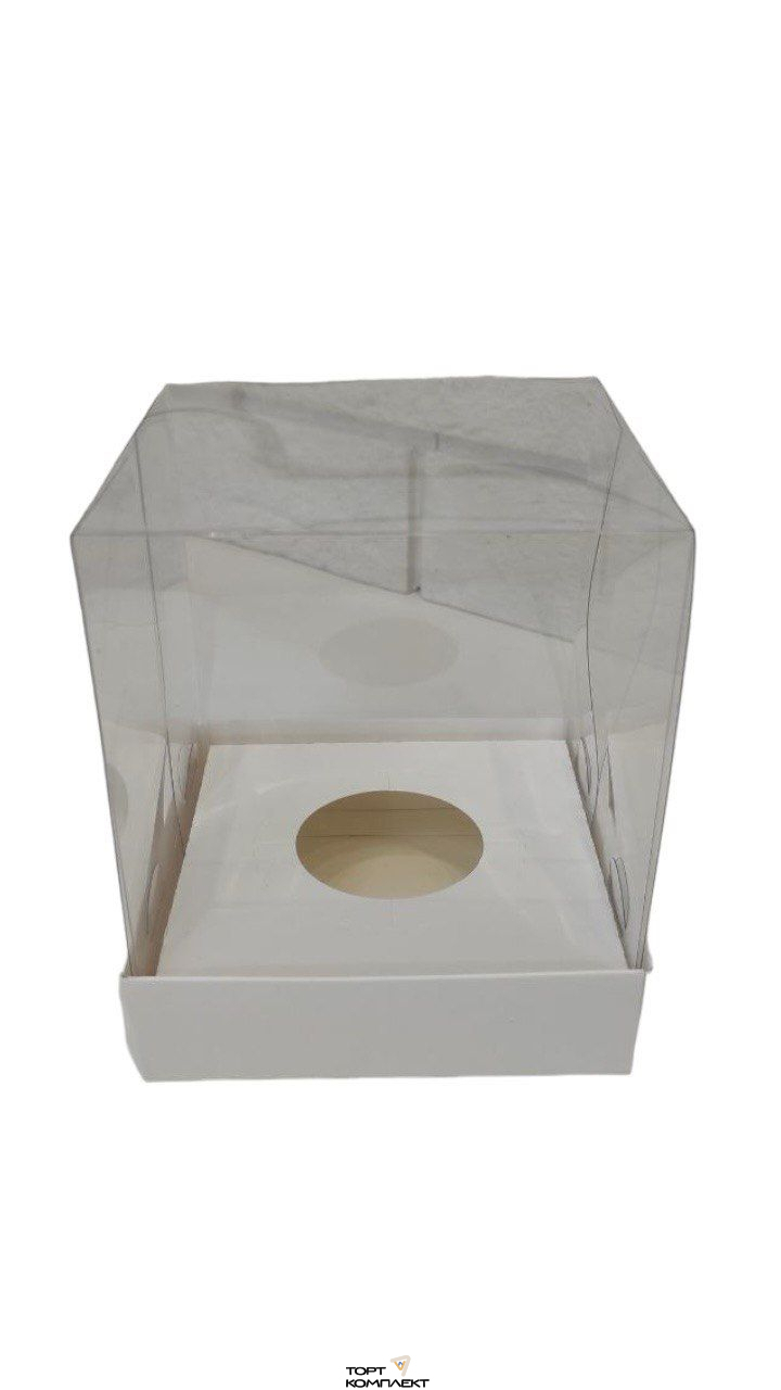 Коробка для 1 капкейка с куполом 10*10*12см Белая