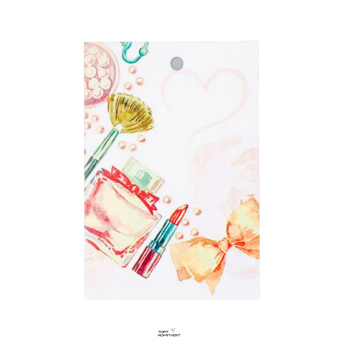 Шильдик открытка "Косметика" 6см 20шт