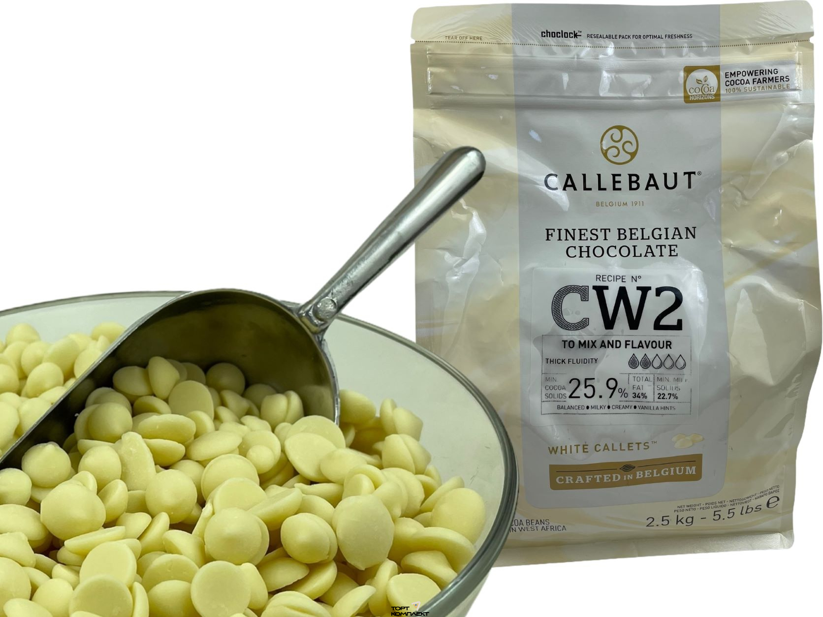 Шоколад белый Callebaut 25,9% CW2 500гр 
