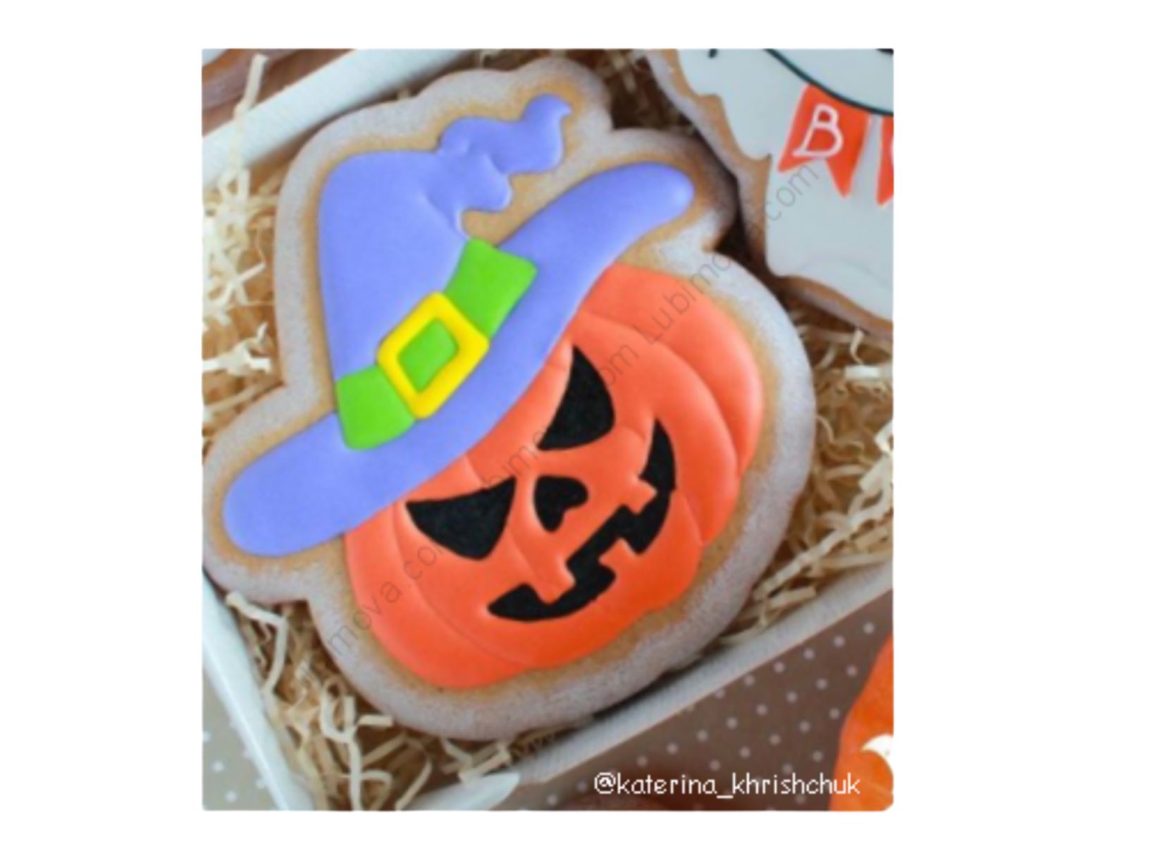 Форма  с трафаретом для пряников  "Тыква в шляпе.Хеллоуин " h11см