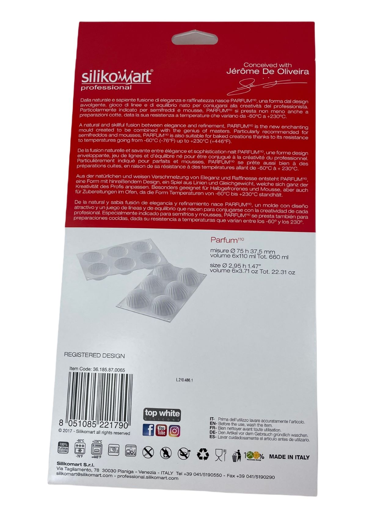 Форма силиконовая ПАРФЮМ Silikomart 6 ячеек