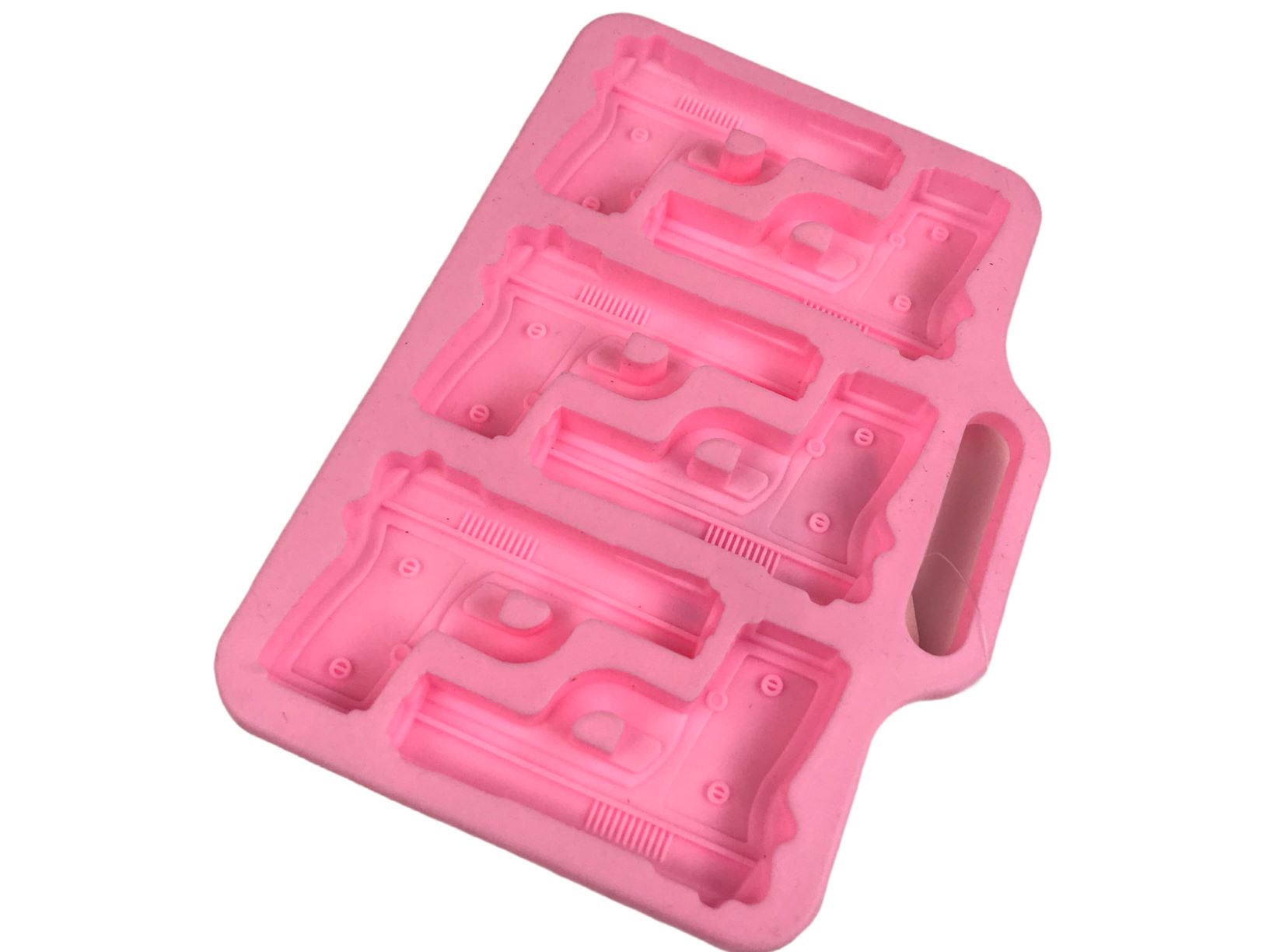 Форма для льда и шоколада 6 ячеек 18,7х13,4х1,5 см (7,5х5,1 см) "Пистолет" 